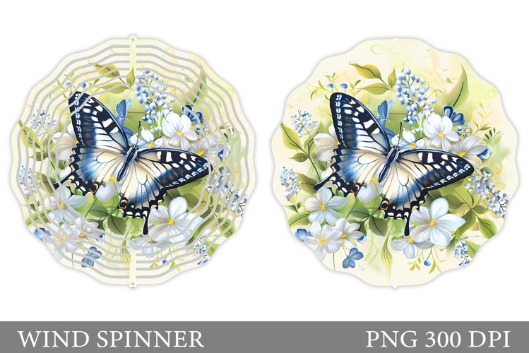 Butterfly Wind Spinner. Flowers Wind Spinner Sublimation example image 1