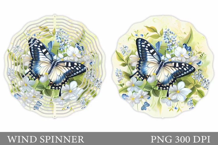 Butterfly Wind Spinner. Flowers Wind Spinner Sublimation