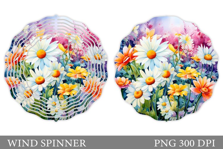Daisy Wind Spinner Sublimation. Floral Wind Spinner Design