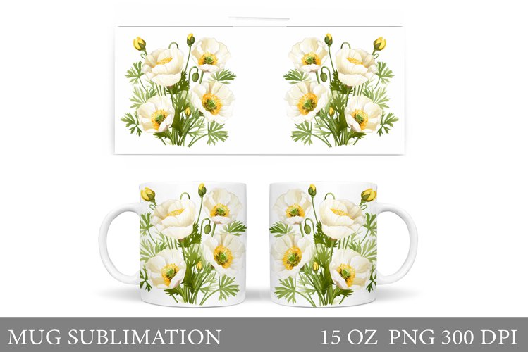 Flowers Mug Sublimation. Wildflowers Mug Design example image 1