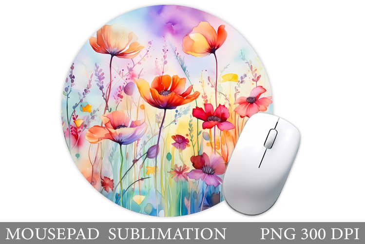 Flowers Mouse Pad Sublimation. Wildflowers Mouse Pad Design