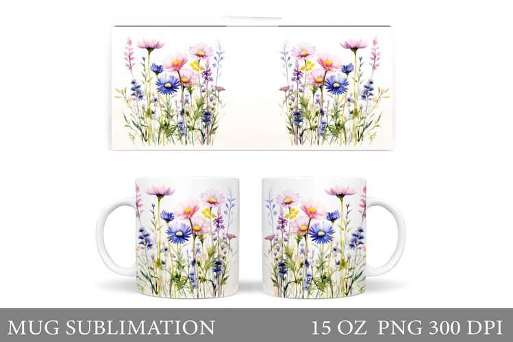 Flowers Mug Wrap Design. Wildflowers Mug (3174949)