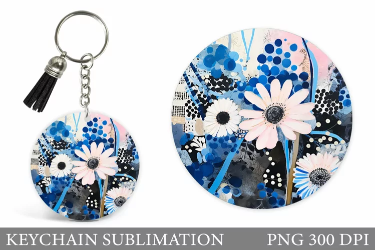 Flowers Keychain Sublimation. Flowers Keychain Design