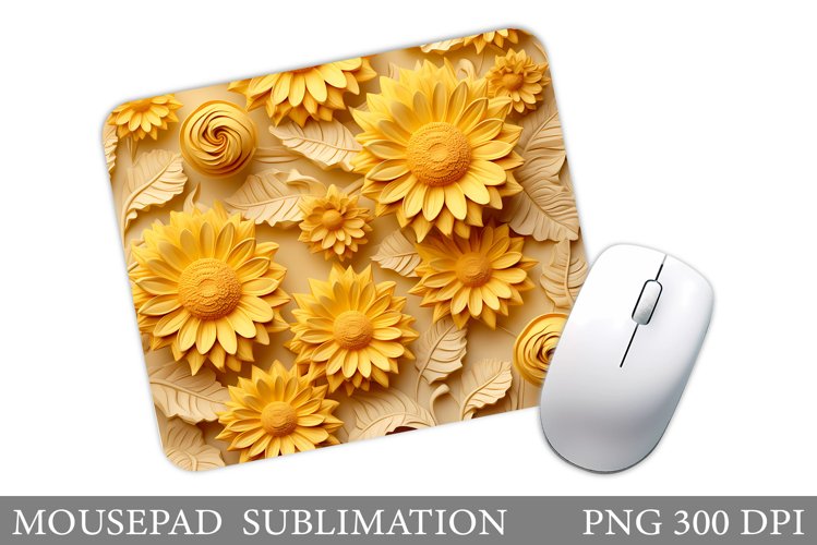 Flowers Mouse Pad Sublimation. 3D Flowers Mouse Pad Design