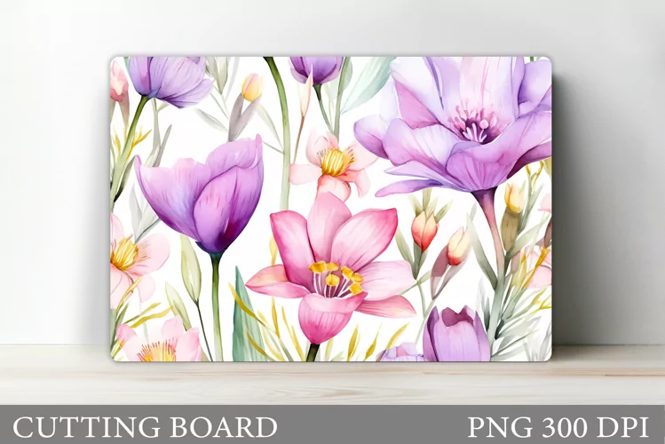 Spring Flowers Cutting Board. Flowers Kitchen Cutting Board
