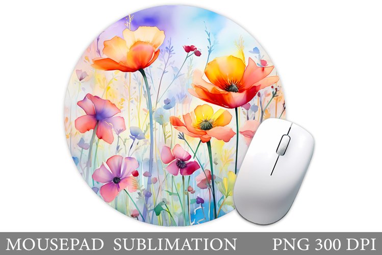 Wildflowers Mouse Pad Design. Flowers Mouse Pad Sublimation
