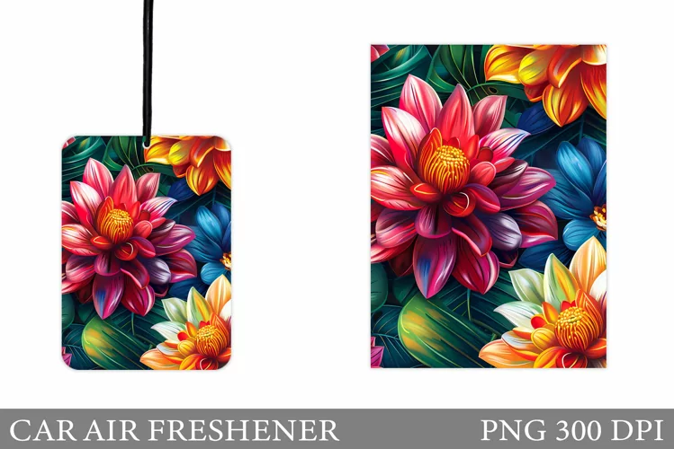 Floral Car Air Freshener. Flowers Car Air Freshener Design