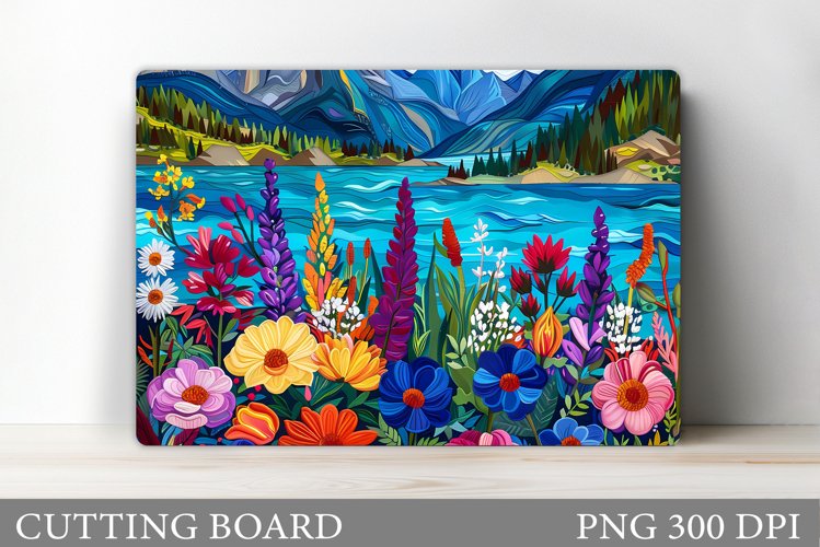 Wildflowers Cutting Board. Flowers Cutting Board Sublimation