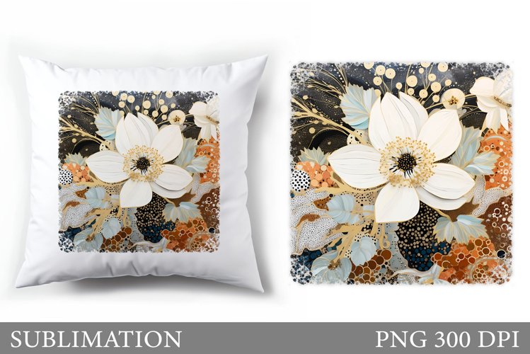 Floral Sublimation. Flowers Pillow Sublimation