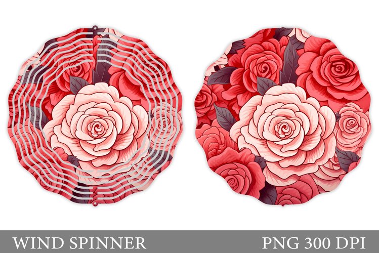 Rose Wind Spinner Sublimation. Flowers Wind Spinner Design