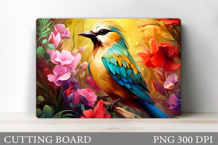 Bird Cutting Board Design. Flowers Kitchen Cutting Board example image 1