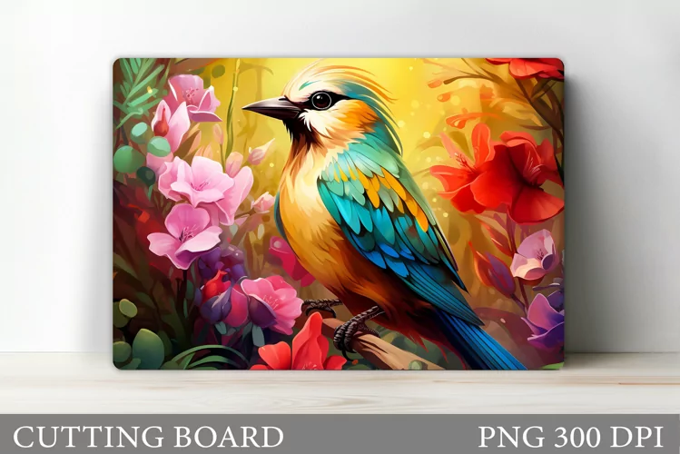 Bird Cutting Board Design. Flowers Kitchen Cutting Board