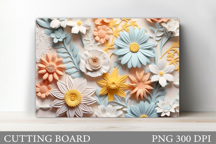 Flowers Cutting Board. 3D Flowers Cutting Board Design example image 1