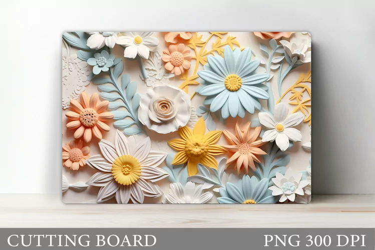 Flowers Cutting Board. 3D Flowers Cutting Board Design