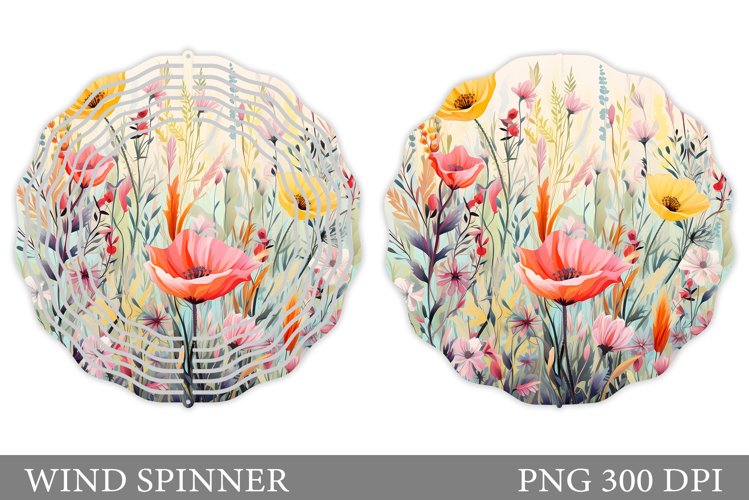Wildflowers Wind Spinner Design. Floral Wind Spinner example image 1