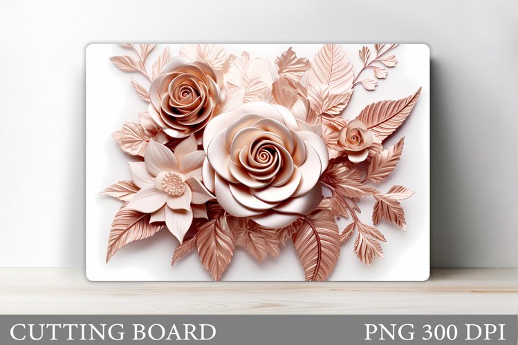 3D Flowers Cutting Board. Floral Cutting Board Design