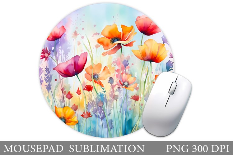 Flowers Mouse Pad Sublimation. Wildflowers Mouse Pad Design