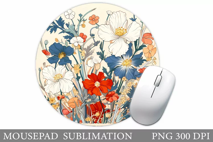 Flowers Mouse Pad Design. Flowers Mouse Pad Sublimation