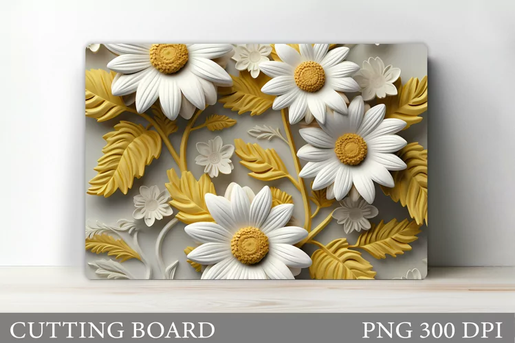 Daisy Flowers Cutting Board. Flowers Cutting Board Design