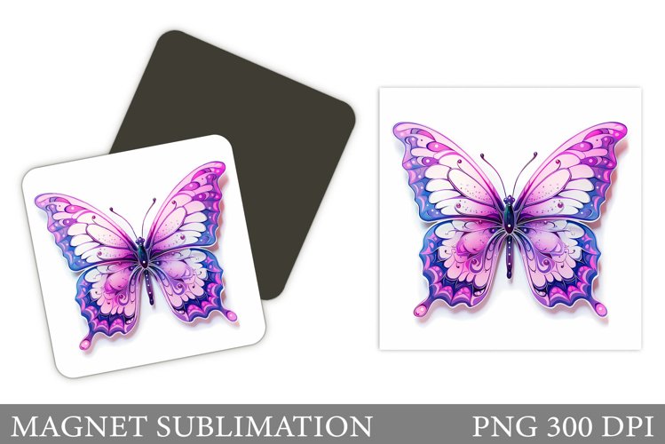 Butterfly Magnet Sublimation. Butterfly Magnet Template example image 1