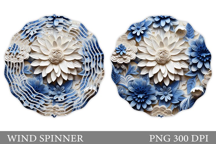 3D Flowers Wind Spinner. Summer Wind Spinner Design