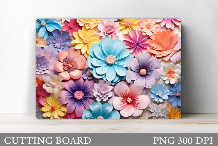 3D Flowers Cutting Board. Kitchen Cutting Board Sublimation example image 1