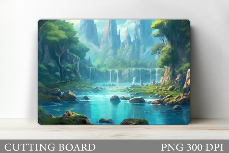 3D River Cutting Board. 3D Mountains Cutting Board