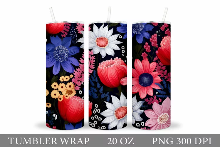 Flowers Tumbler Design. Sublimation Tumbler Flowers