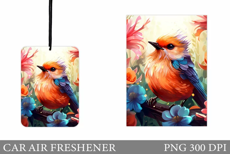 Bird Car Air Freshener. Flowers Car Air Freshener Design