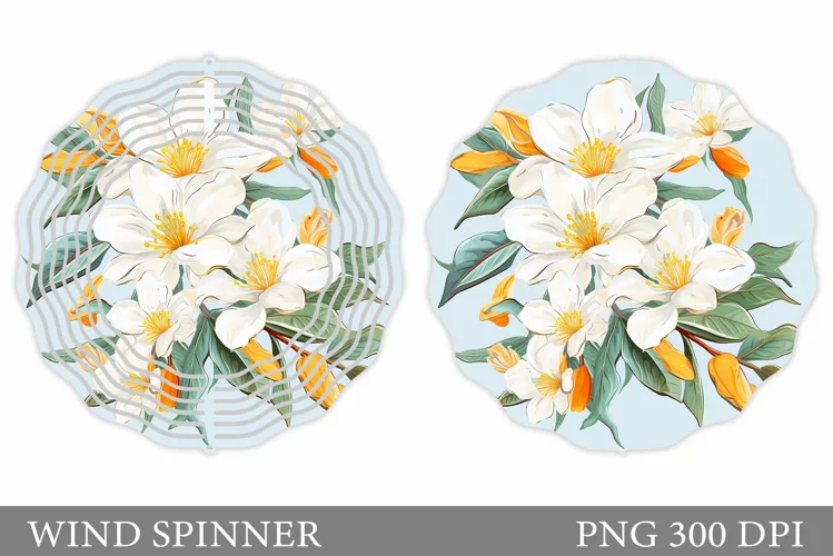Flowers Wind Spinner Design. Flowers Wind Spinner Template