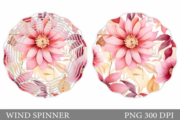 Flowers Wind Spinner Design. Wind Spinner Sublimation