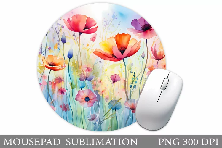 Wildflowers Mouse Pad Design. Flowers Mouse Pad Sublimation