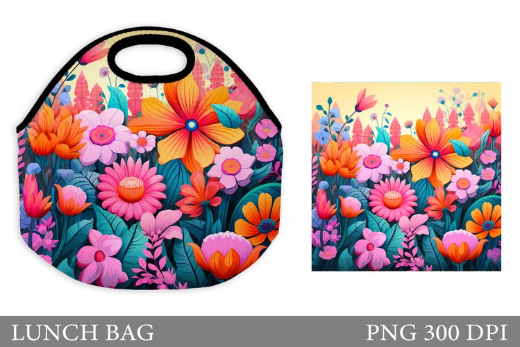 Flowers Lunch Bag. Flowers Lunch Bag Sublimation