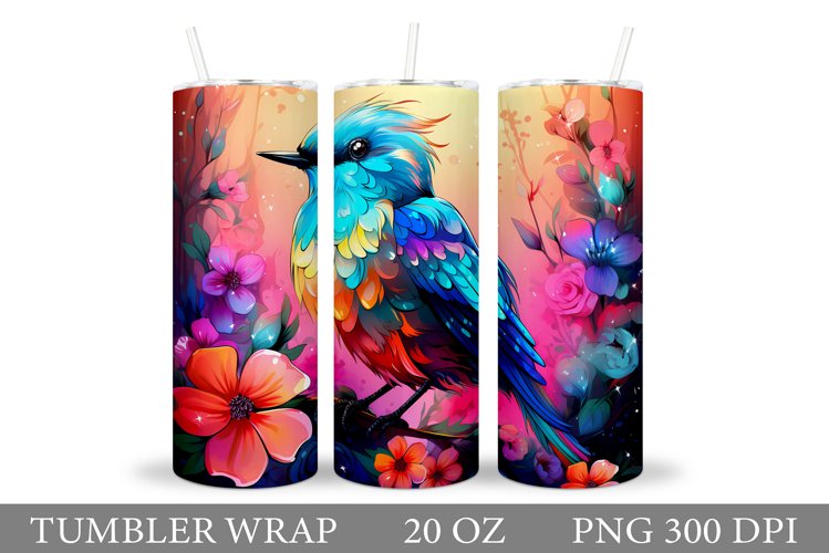 Cute Bird Tumbler Sublimation. 3D Bird Tumbler Design