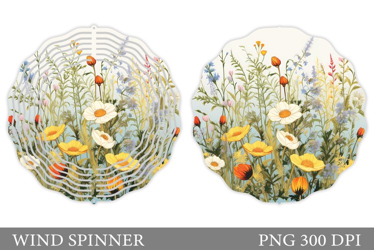 Flowers Wind Spinner Design. Flowers Wind Spinner Template example image 1