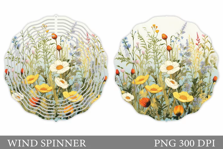 Flowers Wind Spinner Design. Flowers Wind Spinner Template