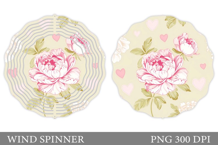 Flowers Wind Spinner Design. Peonies Wind Spinner example image 1
