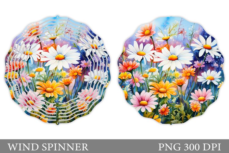 Flowers Wind Spinner. Daisy Wind Spinner Sublimation example image 1