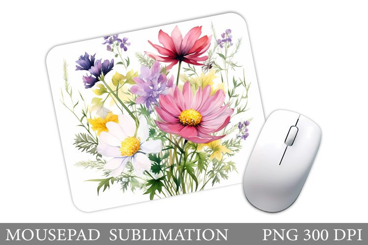 Wildflowers Mouse Pad Design.Flowers Mouse Pad Sublimation