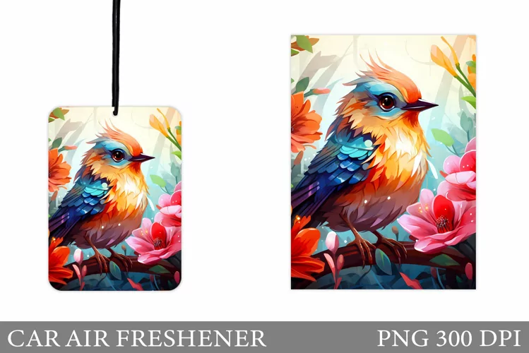 Bird Car Air Freshener Design. Flowers Car Air Freshener