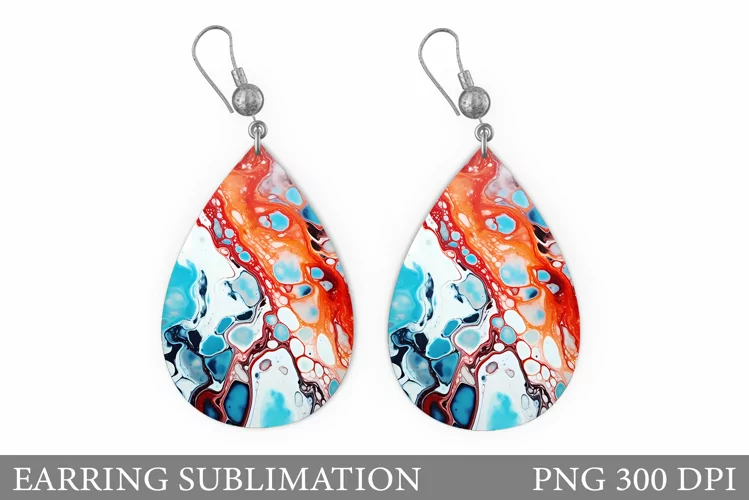 Abstract Earring Sublimation. Abstract Teardrop Earring