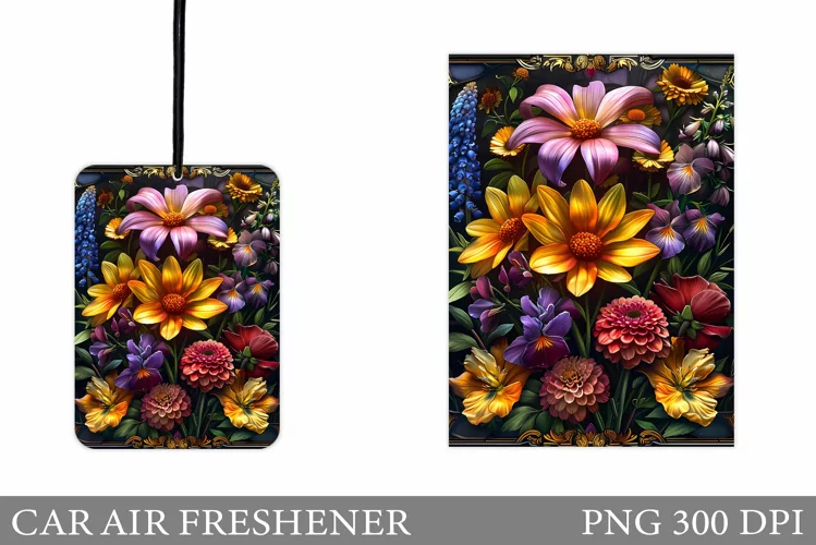 Flowers Car Air Freshener. Floral Car Air Freshener Design
