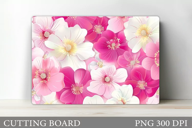 Flowers Cutting Board. Kitchen Cutting Board Sublimation