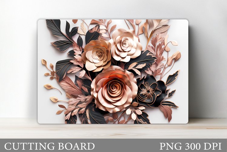 3D Flowers Cutting Board. Kitchen Cutting Board Sublimation