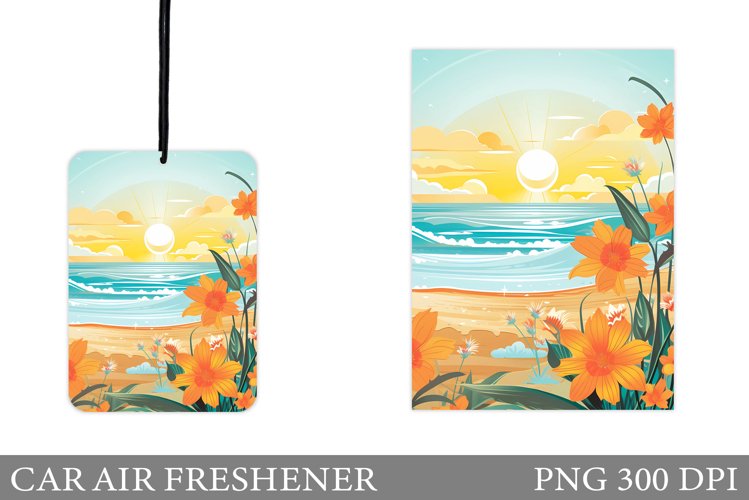 Flowers Car Air Freshener Design. Sea Car Air Freshener example image 1