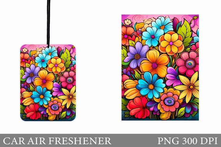 Flowers Car Air Freshener. Car Air Freshener Sublimation