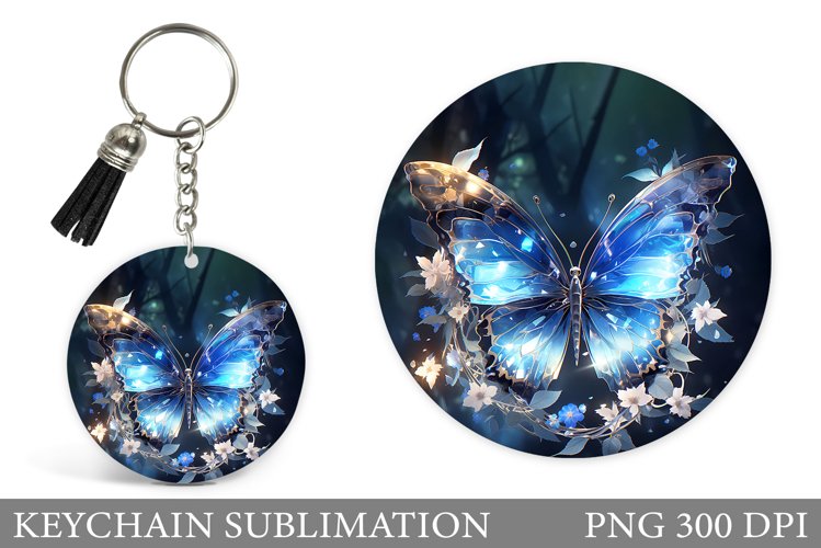 Butterfly Keychain. Flowers Keychain Design