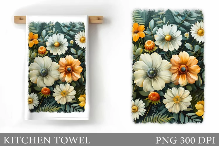 Flowers Kitchen Towel. Flowers Kitchen Towel Design