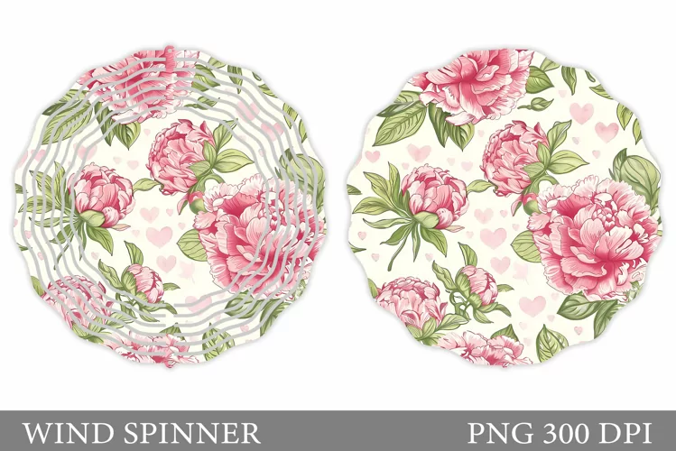 Flowers Wind Spinner Design. Flowers Peonies Wind Spinner
