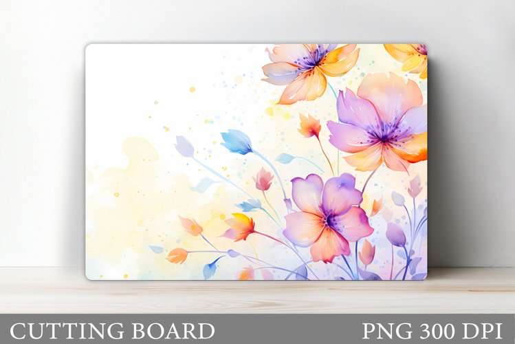 Flowers Cutting Board Sublimation. Wildflowers Cutting Board example image 1